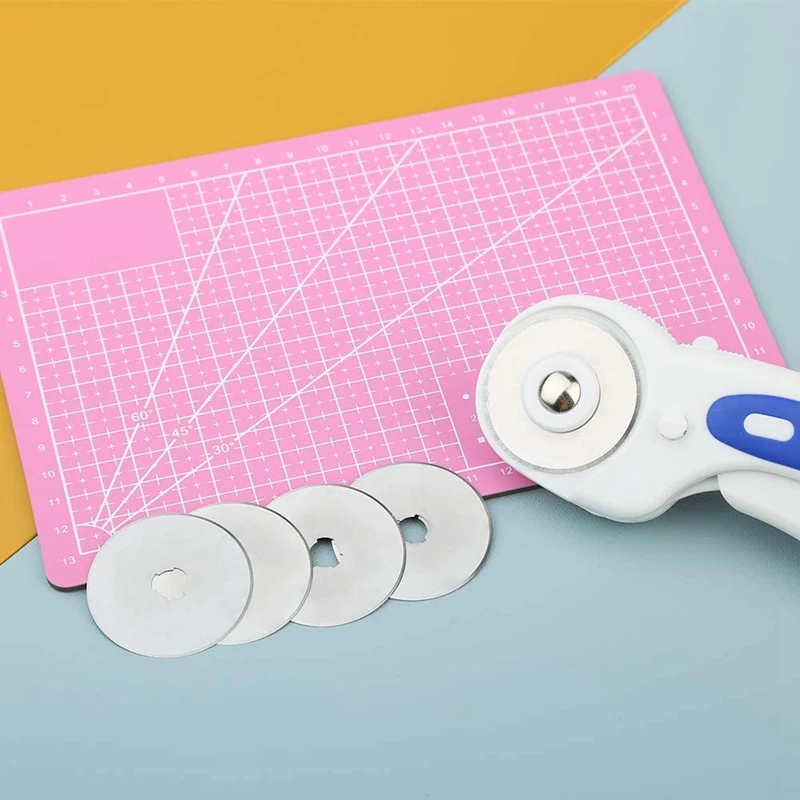 

45mm Rotary Cutter with 5 Replacement Rotary Cutting Blades ,Rotary Cutter Set Is Suitable for Quilting Sewing Crafts