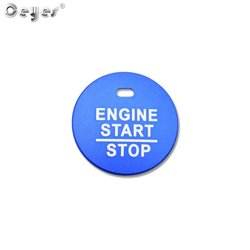 Blue button cover Ceyes автомобильные наклейки для Honda Civic Fit Авто Кнопка запуска и остановки двигателя кольца покрытие для интерьера стайлинга автомобиля - Цвет: Blue button cover