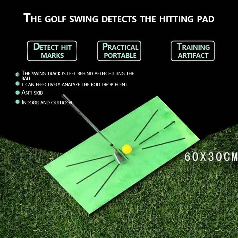 

Golf Training Mat, Swing Detection Hitting Fans Your Golf Practice Training Auxiliary Game, Portable Golf Training Turf Mat