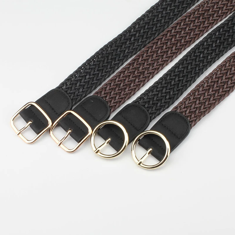 

2021 New High Quality Smooth Braided Belt Fashionable Elastic Canvas Belts Colorful More Style Women's Adjustable Waist Belts
