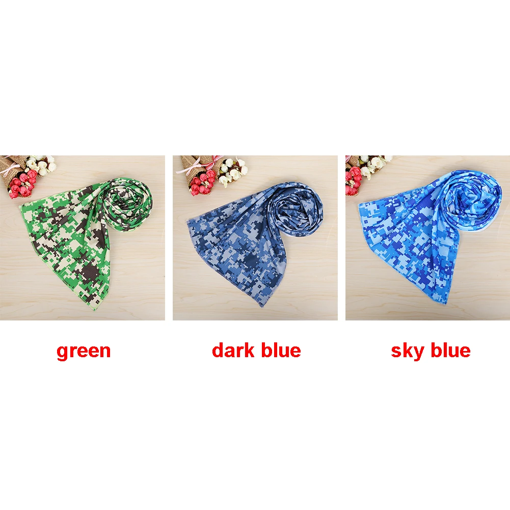 Спорт на открытом воздухе камуфляж печать Йога фитнес Heatstroke холодное полотенце