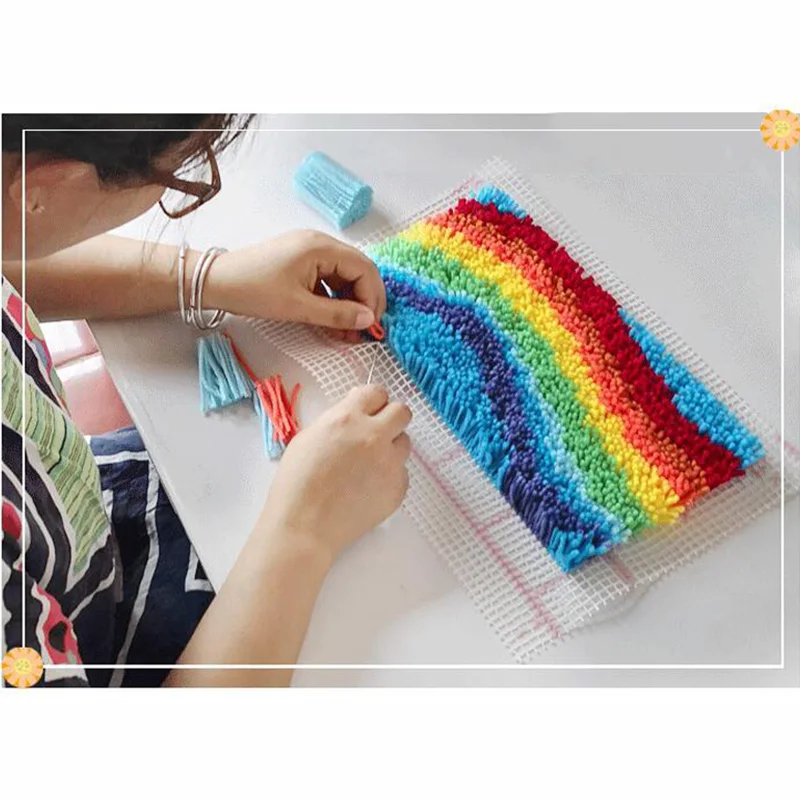 Latch Hook Kits Rug Pillow Cushion Carpet Embroidery Mat Fomiaran For Needlework Crochet Cross Stitch Christmas Gift | Дом и сад