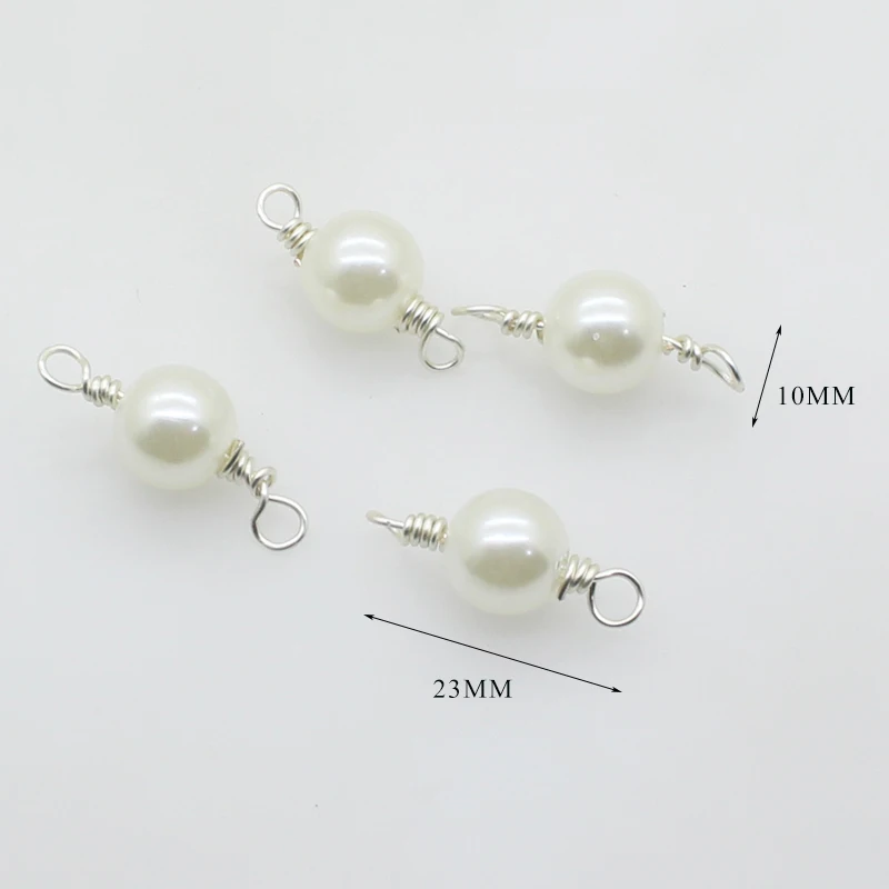 New Fashion 10Pcs/Lot Handmade Pearl Link Buttons Pendant DIY Handwork Fitting Gold Silver Accessories | Дом и сад