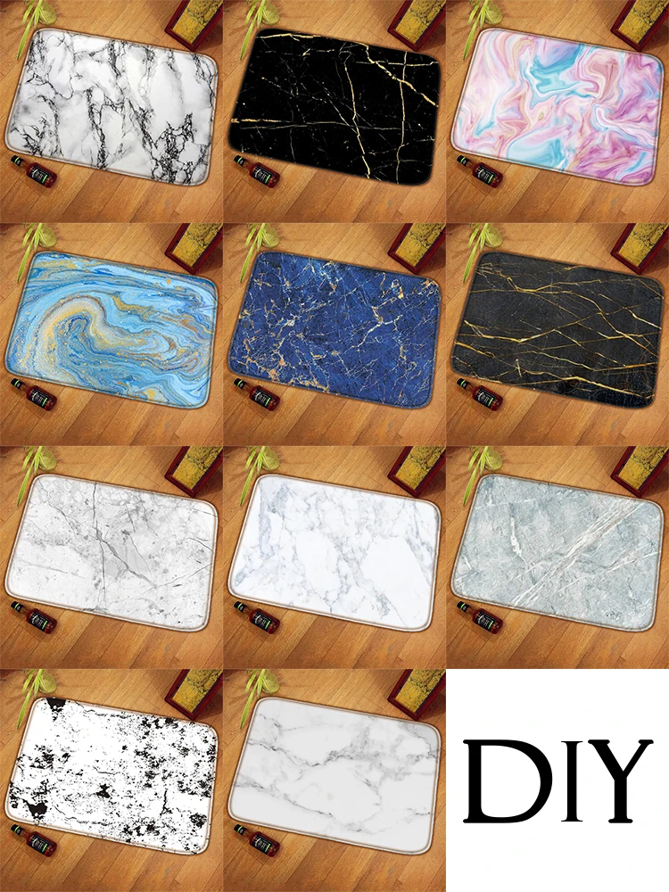 

Simplicity Beautiful Rug Marbling Mat Bath Bedroom Bathroom Rugs Marble Patterns Floor Digital Printing Home Decoration DIY