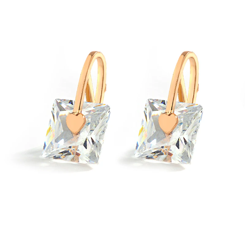 Новый продукт серьги темпераментные квадратные циркониевые Женские