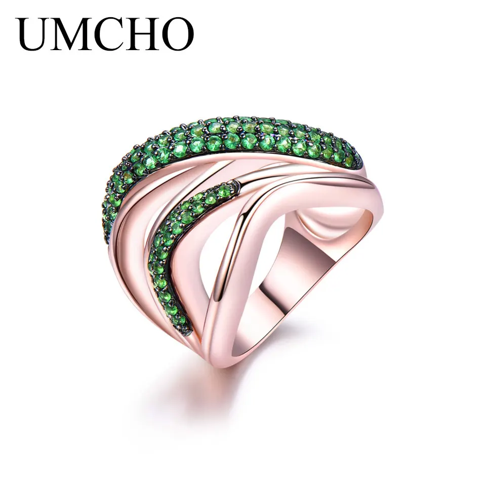 UMCHO 925 пробы серебряные кольца дворцовые нано для женщин геометрические