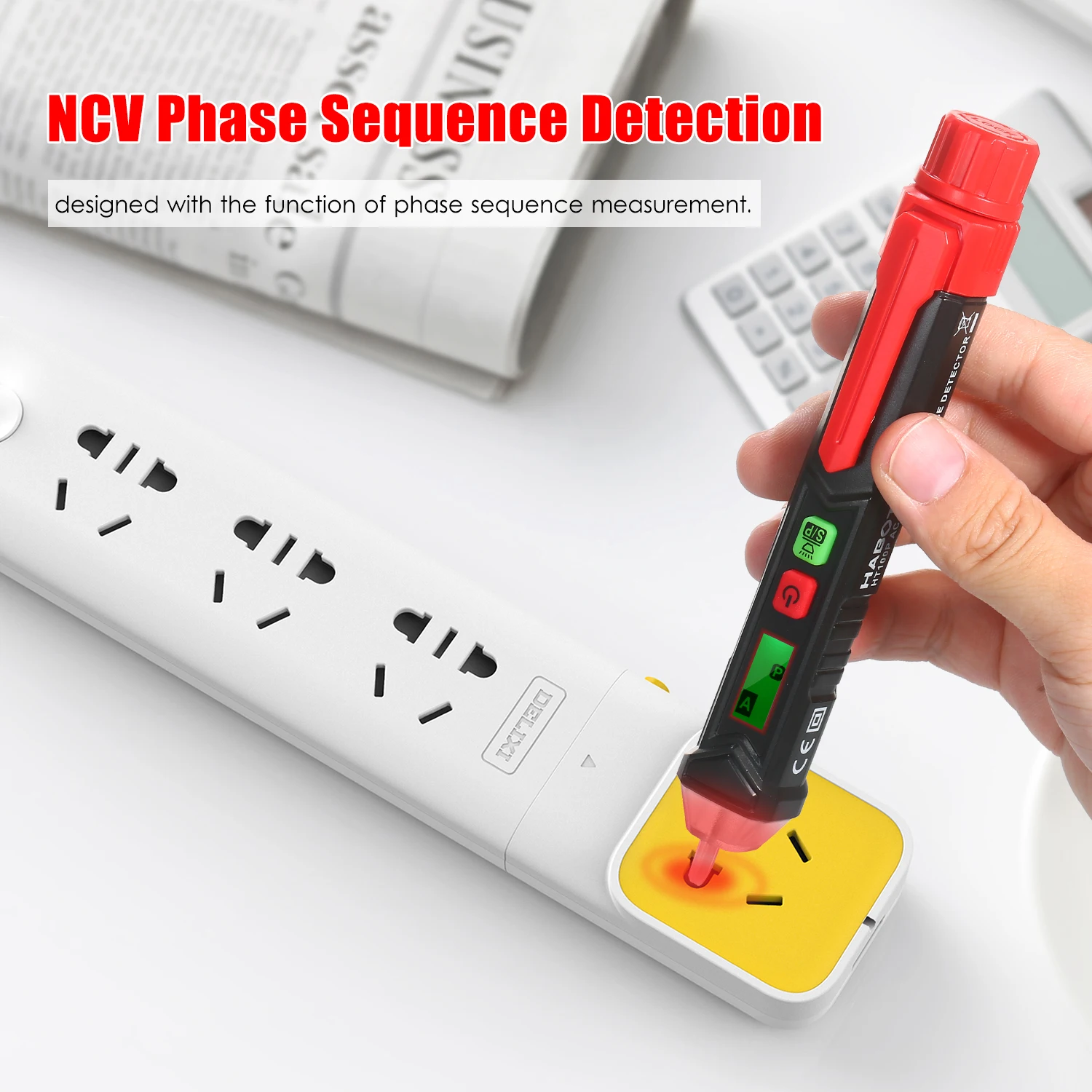 Портативный Бесконтактный электроскоп HABOTEST HT100P NCV в виде ручки ЖК цифровой