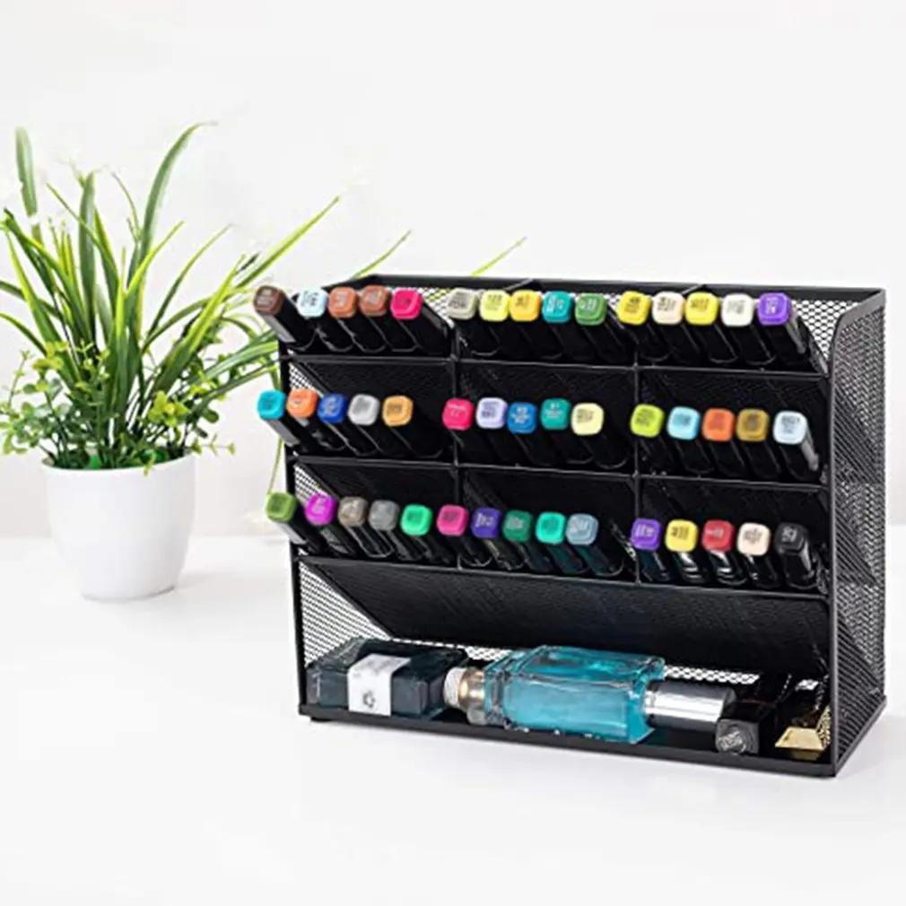 

Mesh Desk Organiser Multifunctional Desktop Stationery Pen Holder Box For Home Office School Supply Storage Rack Tilted Shelf