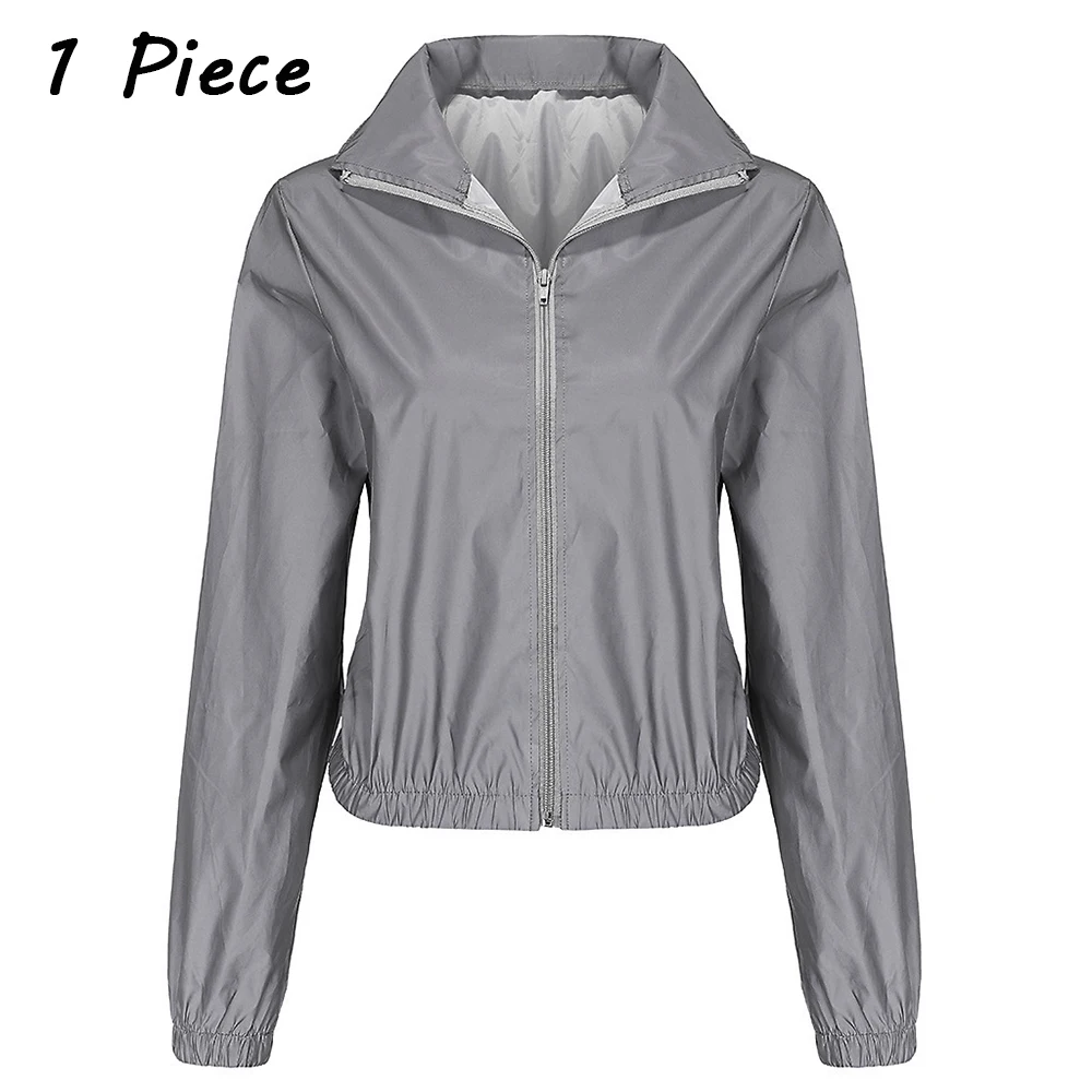 Jackets 2 шт., Женский светоотражающий спортивный костюм, набор, светящиеся куртки на молнии, высокая талия, на завязках, тренировочные штаны, два предмета, костюм для бега размера плюс - Цвет: Jackets