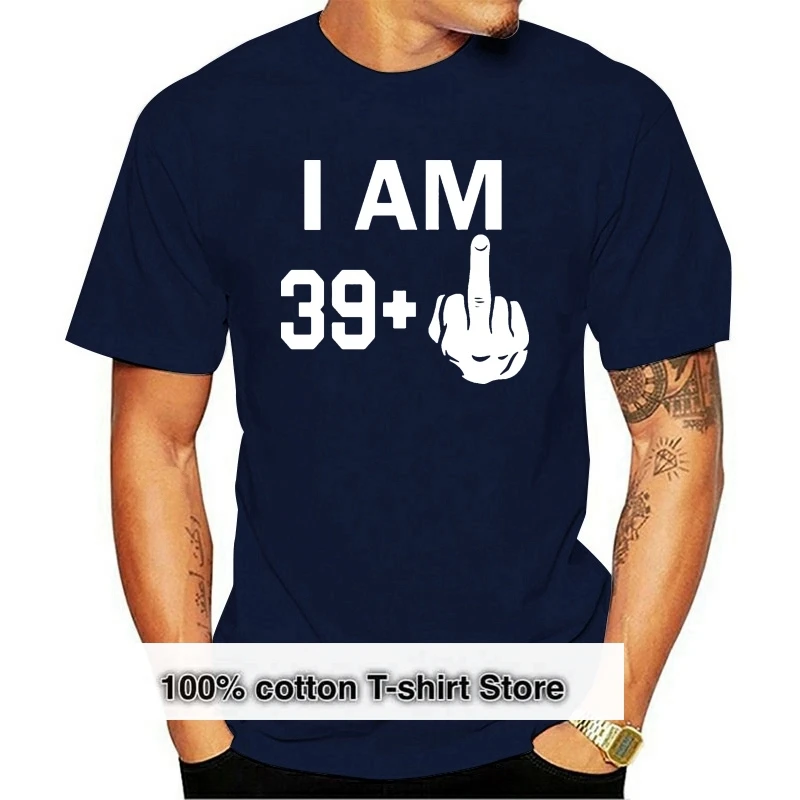 

Мужская футболка Midnite со звездами I Am 39 Plus, средний палец, 40-й, классные забавные подарки, футболка для мужчин, мужа, папы, отца, подарок