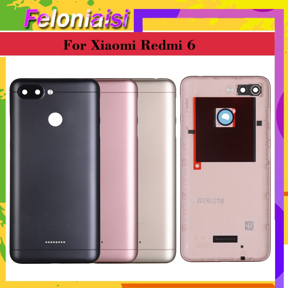 Оригинальный Корпус для Xiaomi Redmi 6A 6 Пластиковая Задняя Крышка батарейного отсека