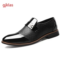 dress leather men shoes business oxford loafers size 38 50 slip on patent leather shoes formal classic man shoes for wedding