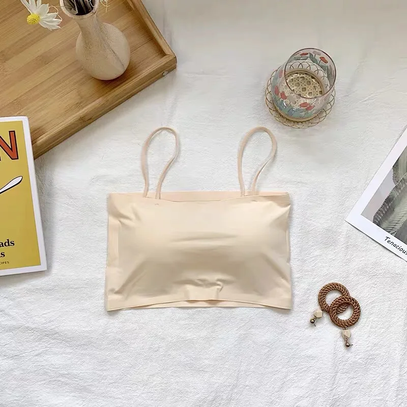 Women Solid Tops Comfortable Strap Bras Women Casual Fashion Solid Tube Top Ladies Chest Wrap Underwear Black White