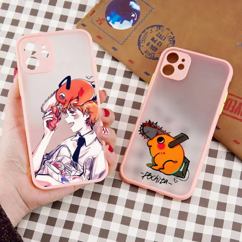 

Chainsaw Man Anime Phone Case matte transparent For iphone 7 8 11 12 13 plus mini x xs xr pro max cover