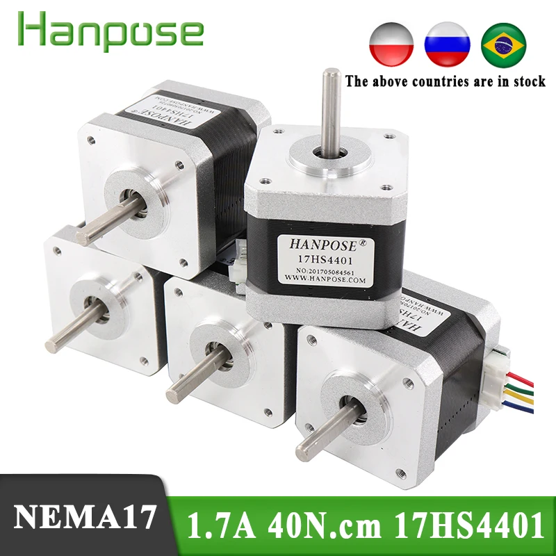 Шаговый двигатель Nema 17 4 питающих провода Nema17 42 мотора 1.7A (17HS4401) 3D принтер с ЧПУ XYZ 5