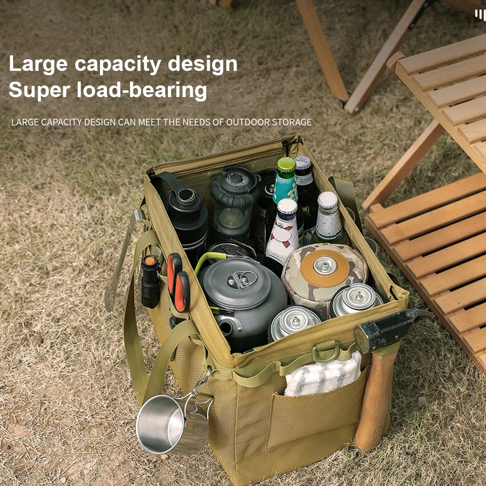 

Tools Storage Bag Portable Folding Tool Organizer Box Shopping Handbag with Large Capacity Oxford Cloth Bag for Camping Picnic