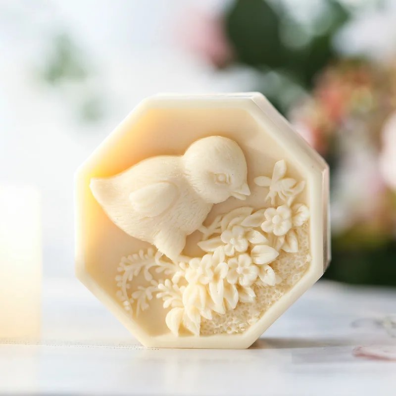 Симпатичные Мультяшные куриные цветы ручной работы круглая силиконовая форма