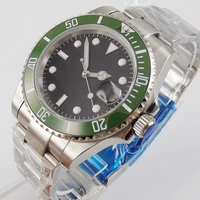 40mm black sterile dial sapphire glass date bracelet green ceramic bezel nh35a miyota 8215 automatic movement mens watch