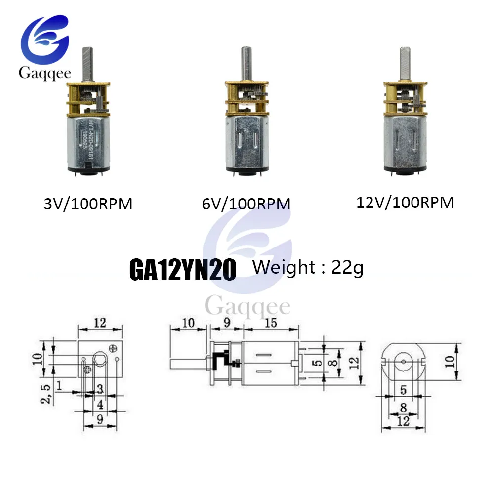Миниатюрный редукторный электродвигатель постоянного тока 100 об/мин 3 в 6 12 В с