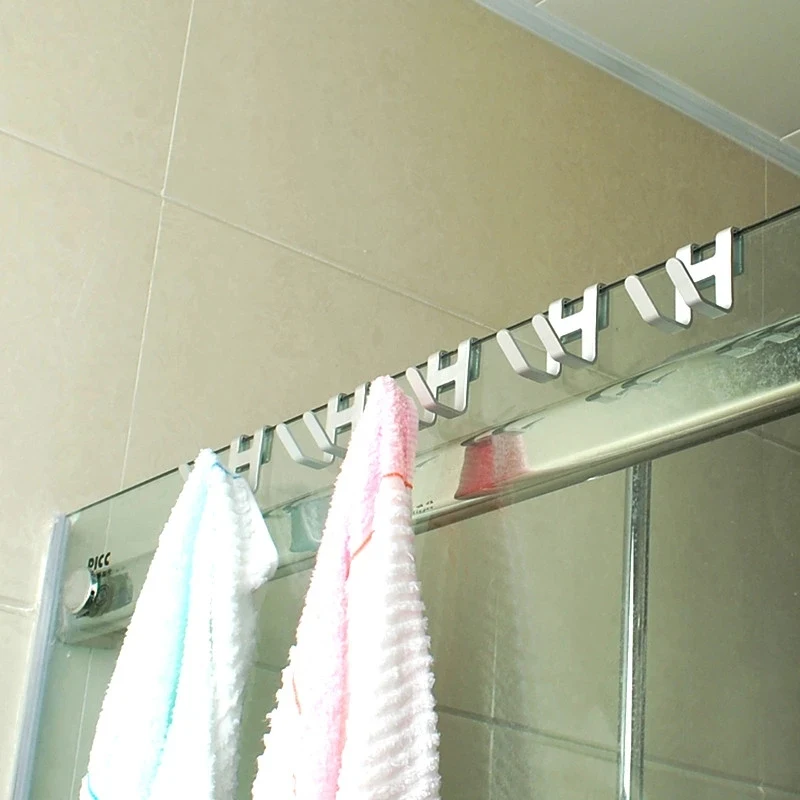 

1pcs Space aluminum door hook H shape Hanging Bathroom kitchen Storage rack shower towel bag tableware Organize Hardware