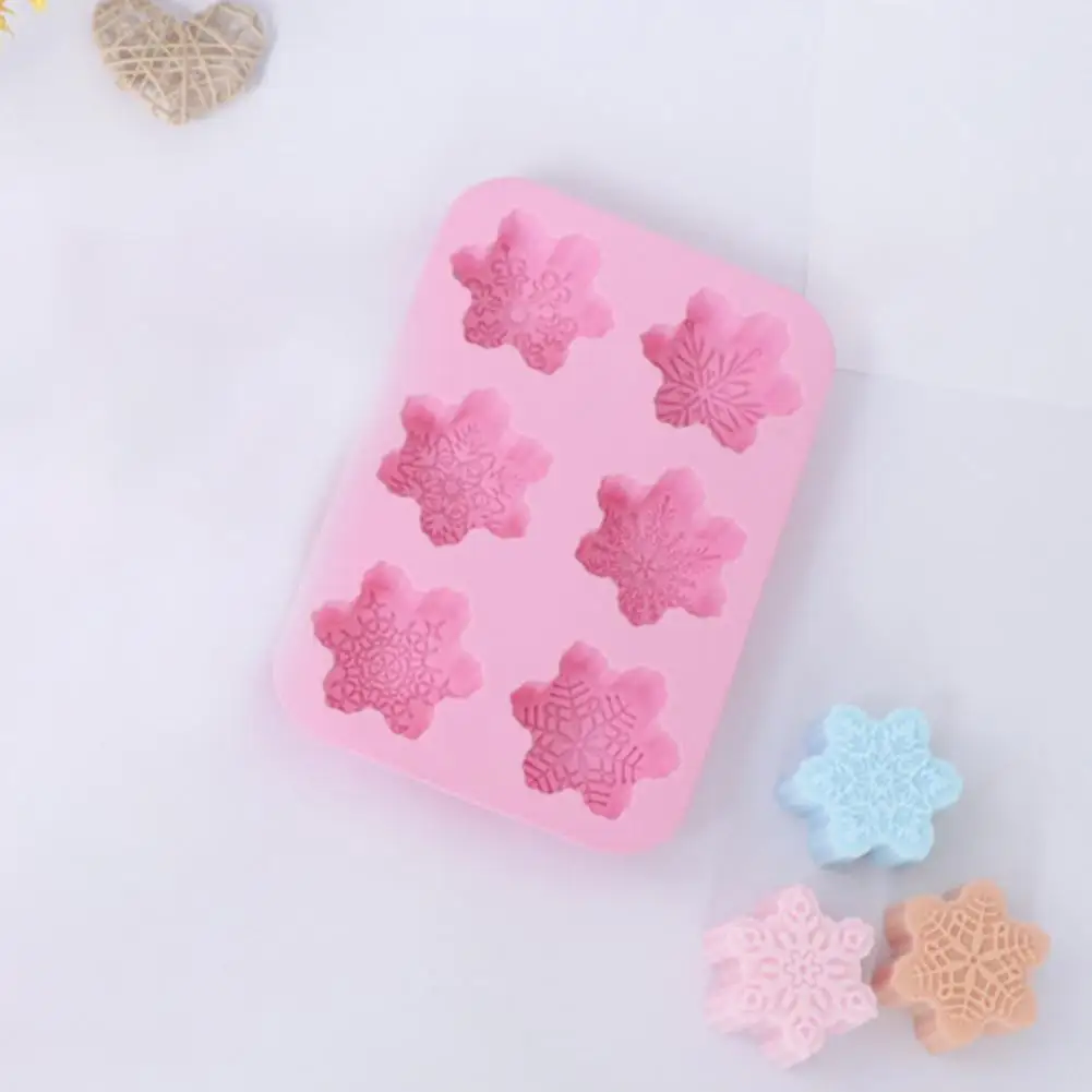 

Practical Candle Mold Multi-use Easy Clean Silicone Snowflake Shape DIY Aramis Soap Mold for Handicraft Kitchen Supplies Tools