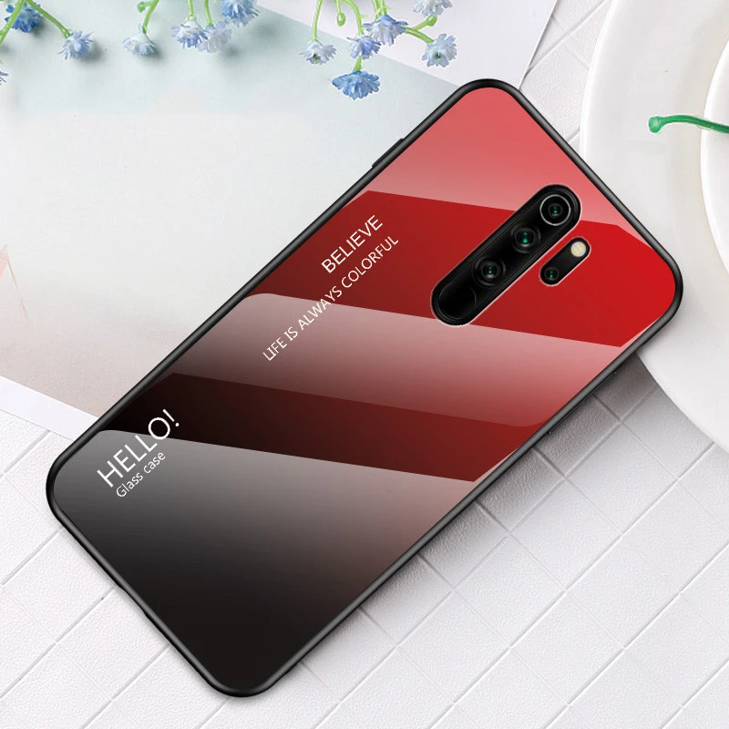 Чехол KEYSION с градиентным закаленным стеклом для Xiaomi Redmi Note 8 Pro 7 6 5 K20 мягкий