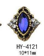 HY-4121 10pcs 10 шт./лот, древний сплав, дизайн ногтей, 3d, плоская задняя сторона, цветные бриллианты, жемчужные ювелирные изделия, стразы, украшения для ногтей - Цвет: HY-4121 10pcs