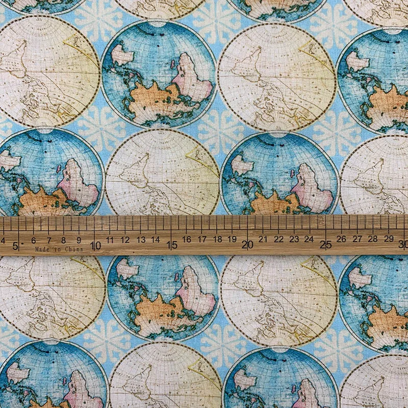 Красивая цифровая печать мир Глобус узор 100% хлопок ткань материал для шитья