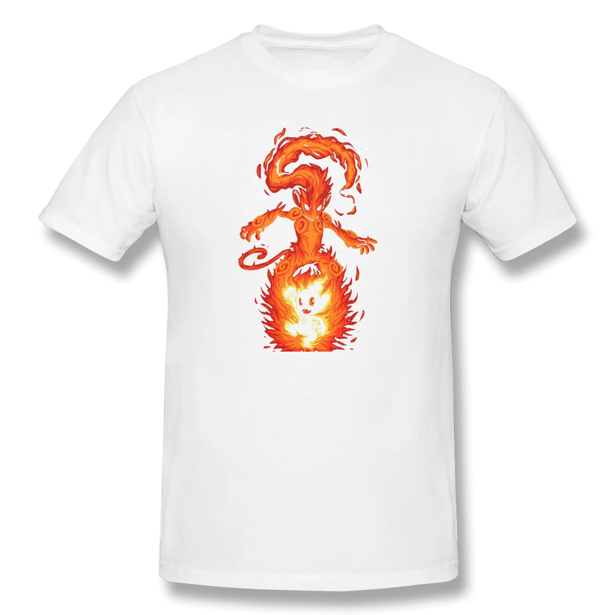 The Fire Ape Within - Chimchar And Infernape Casual T Shirt Clothes Hot Sale pokemon Tee 100% Cotton O Neck Slim Fit top | Мужская