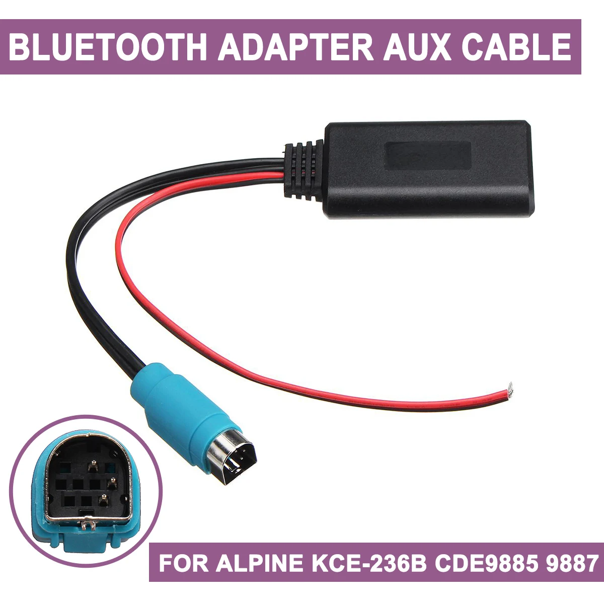 

Car For Alpine KCE-236B CDE9885 9887 bluetooth Wireless Connection Adapter for Stereo AUX IN Music Audio Cable