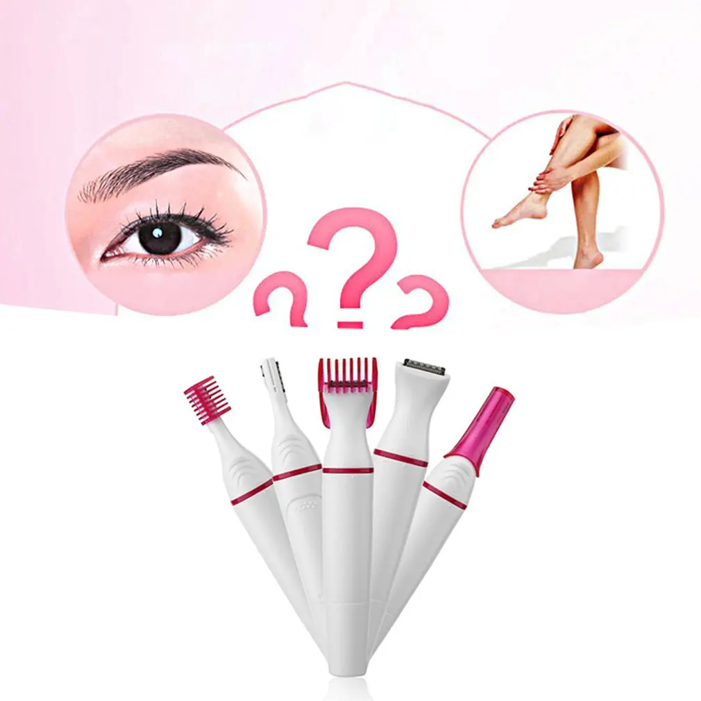 

5 in 1 Multifunction Women Hair Removal Electric Epilator Female Shaving Machine Mini Shaver Trimmer Razor for Eyebrow Underarm