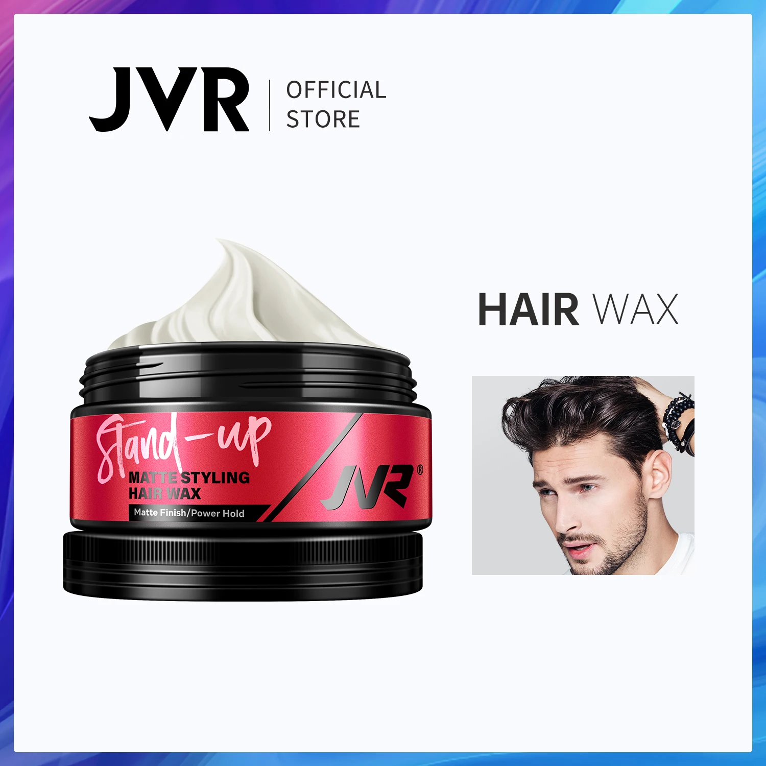 

Hair Wax For Men Hair Styling Clay Strong Hold Low Shine Natural Look Hair Clay Matte Finish Cream Male Pomade Edge Control 80g