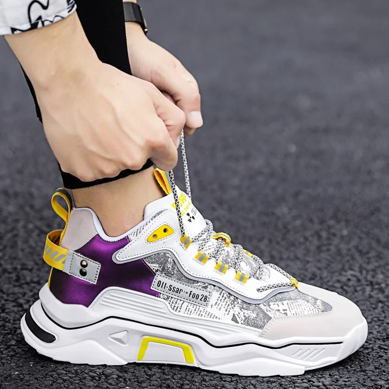 

Мужские модные кроссовки из дышащей ткани; Оригинальная мужская повседневная обувь для ношения на улице, трендовые кроссовки для бега, обув...