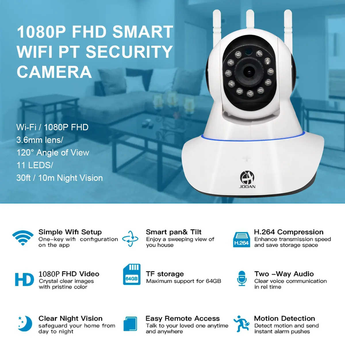 JOOAN ip камера wifi камера безопасности Детский Монитор 1MP 2MP cctv камера ip wifi мини камера 1080P камеры наблюдения