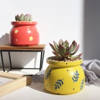 new korean girl heart hand painted succulent flowerpot green plants potted ceramic thumb basin with tray creative gardening