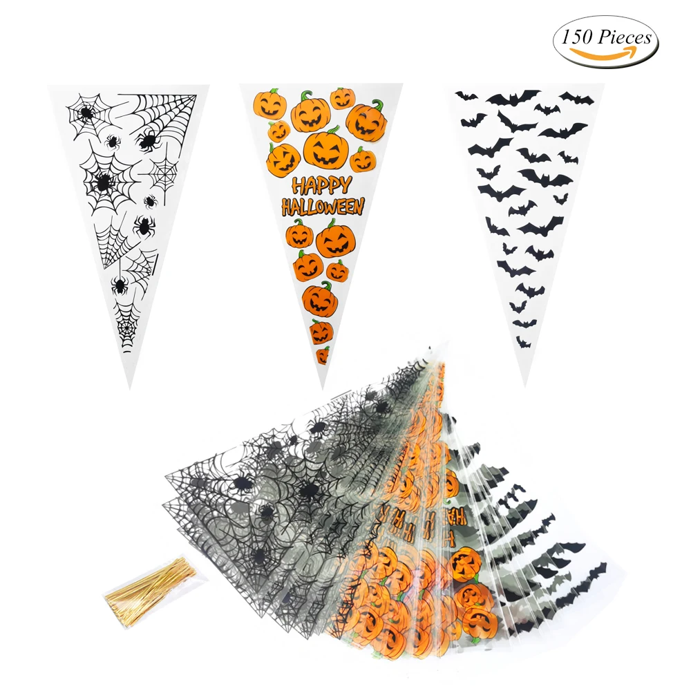 Пакеты для конфет треугольной формы в форме тыквы летучей мыши конусные мешки 50