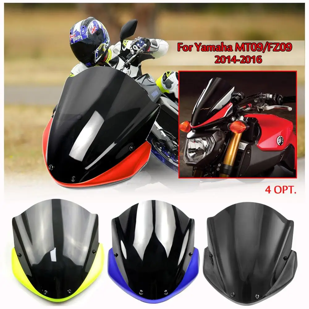 Для Yamaha FZ MT 09 2014 2015 2016 FZ09 MT09 ветрозащитная ветровое стекло с кронштейном Передняя
