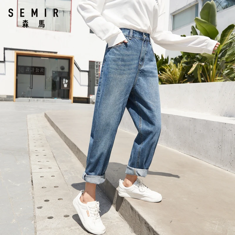 

SEMIR Women loose denim trousers 2020 new street casual fashion wide leg cotton casual pants