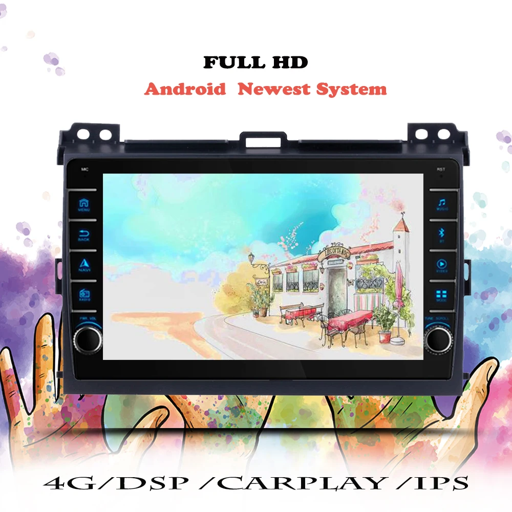 Мультимедийный плеер Android для Toyota Land Cruiser Prado 120 2004 2005 2006 2009 автомобильное радио DVD