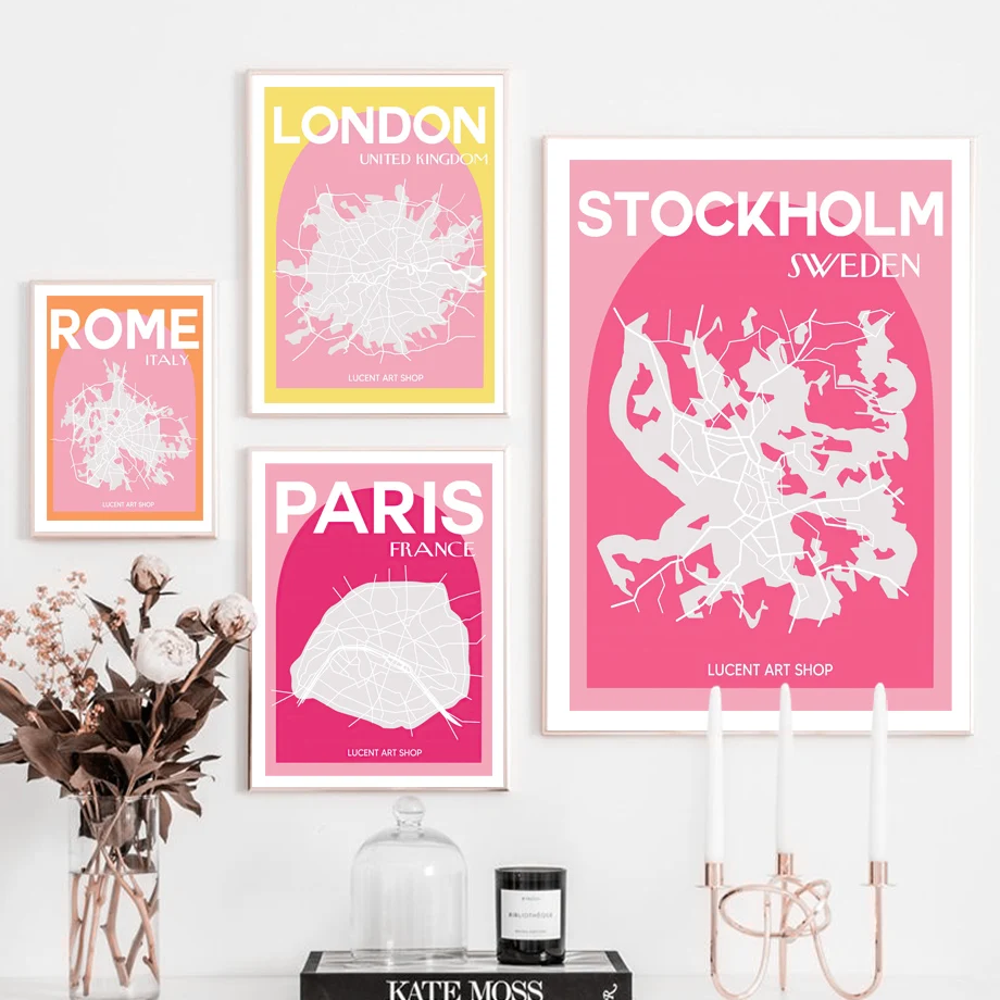 Плакаты и принты Нью-Йорк Париж Лондон Берлин Токио Рим | Дом сад