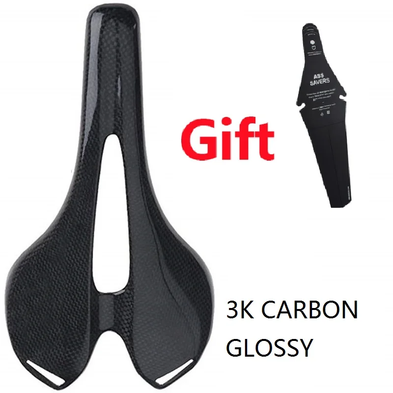 Полностью углеродное волокно дорожное Mtb велосипедное седло 3K T700 светильник