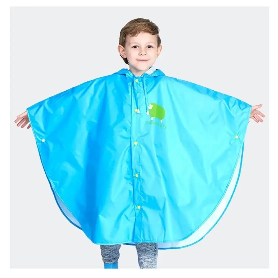 Плащ-дождевик детский водонепроницаемый с капюшоном для мальчиков и девочек От 1