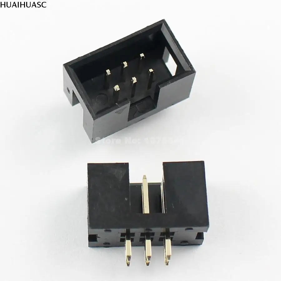 100 шт. 2 54 мм шаг 2x3 Pin 6 прямой мужской окутанный PCB Заголовка коробки разъем IDC |