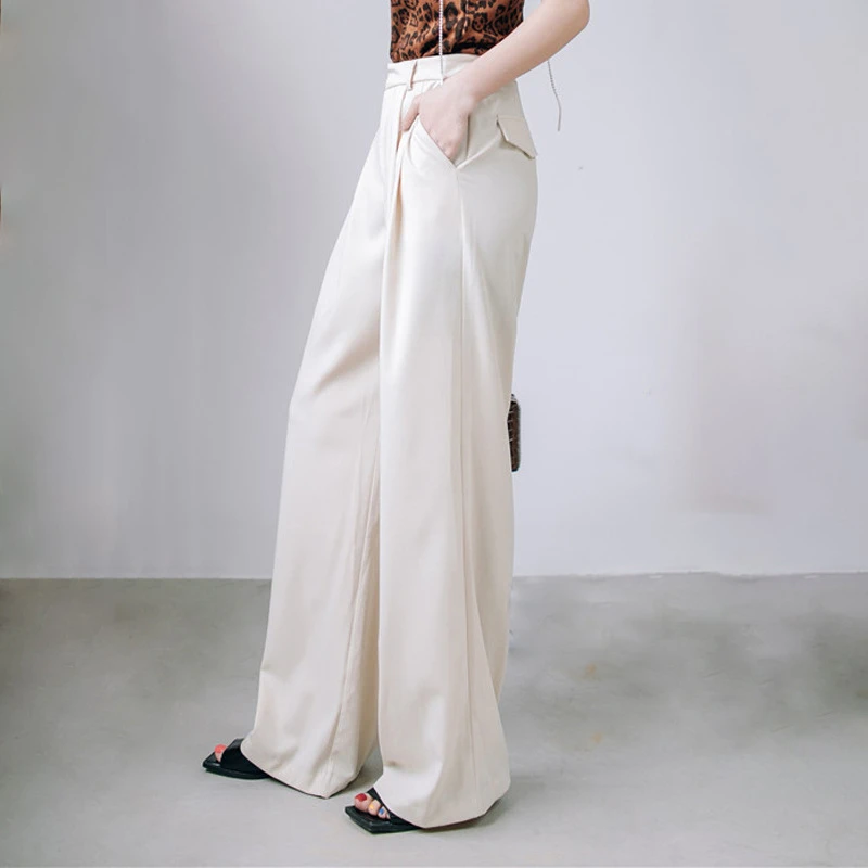 Женские свободные брюки TWOTWINSTYLE Весенние длинные с высокой талией широкими