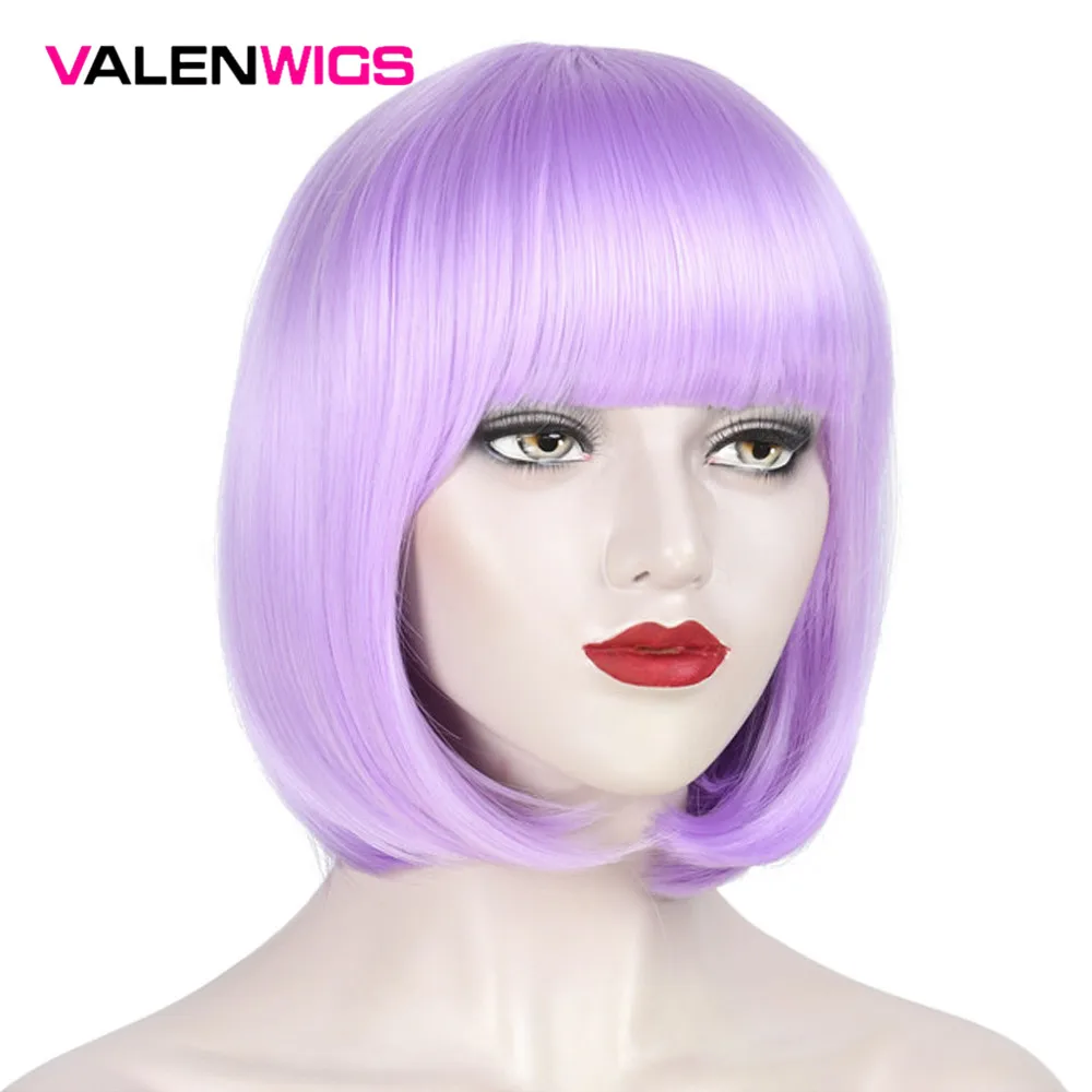 Женские прямые волосы в стиле БОБО Valenwigs парики из синтетического волокна с
