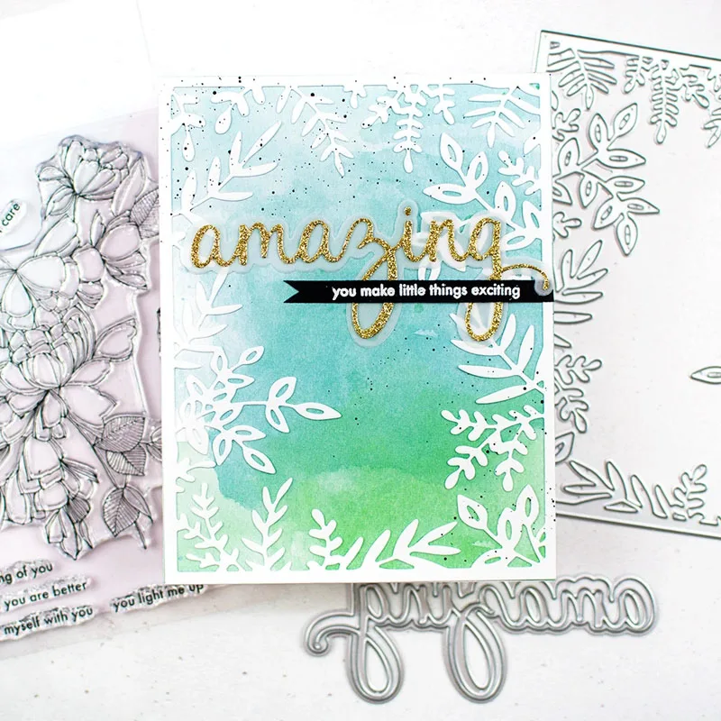 

QWELL Leaves Rectangle Metal Cutting Dies for Scrapbooking and Card Making Paper Embossing Craft New 2020 die cuts