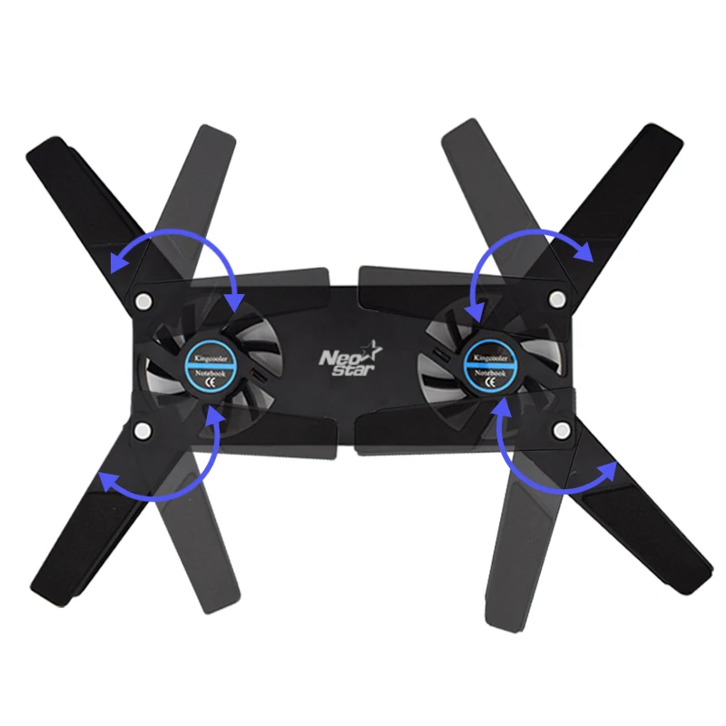 Вращающийся USB Вентилятор Охлаждающая подставка 2 вентилятора кулер ноутбук кулер компьютер USB подставка с вентилятором для 8-14 ПК ноутбук ПК компьютер периферийные устройства - Цвет: black