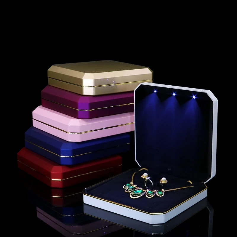 Plastic Pearl Earring Necklace Jewelry Gift Storage Case With Lacquer Finish Customize Logo