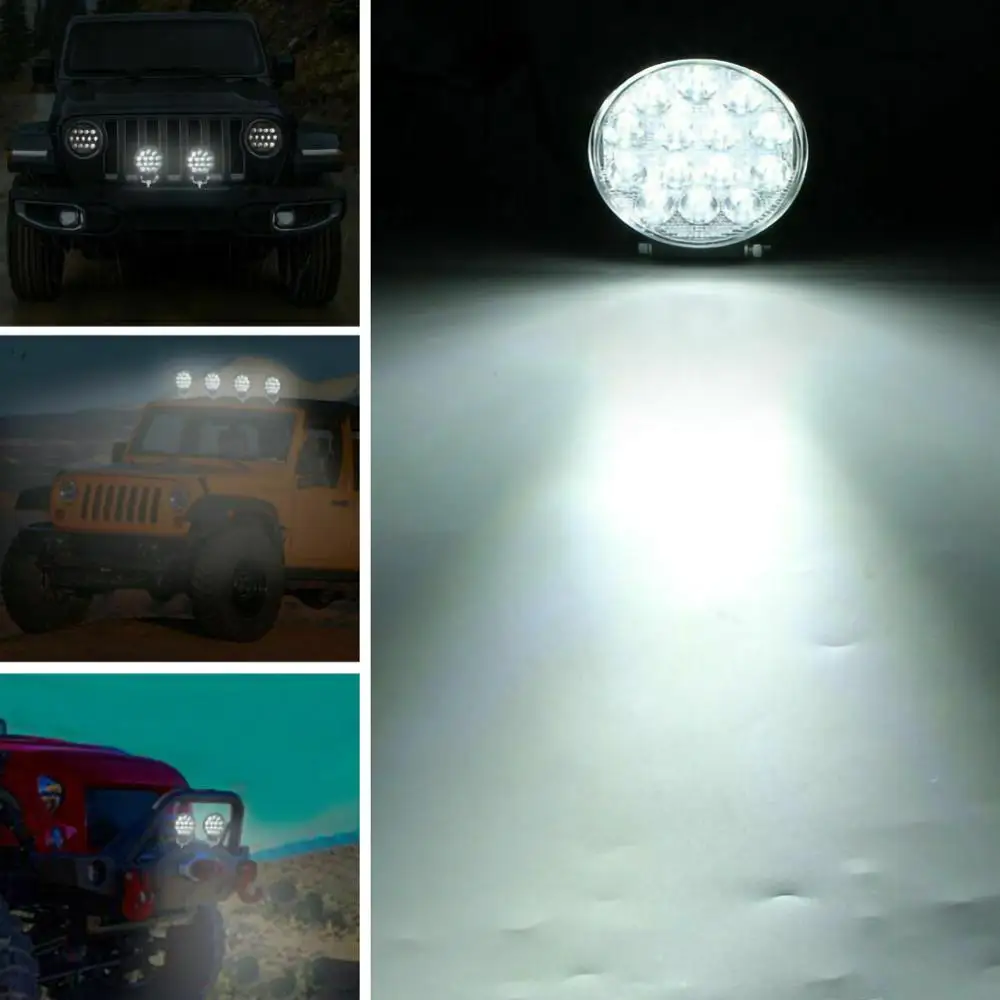 Round 140W LED Work Light 12V 24V Car Bright Beam Off-Road Flood 9000lm IP68 waterproof Spot light SUV DRL Fog Lamp | Автомобили и