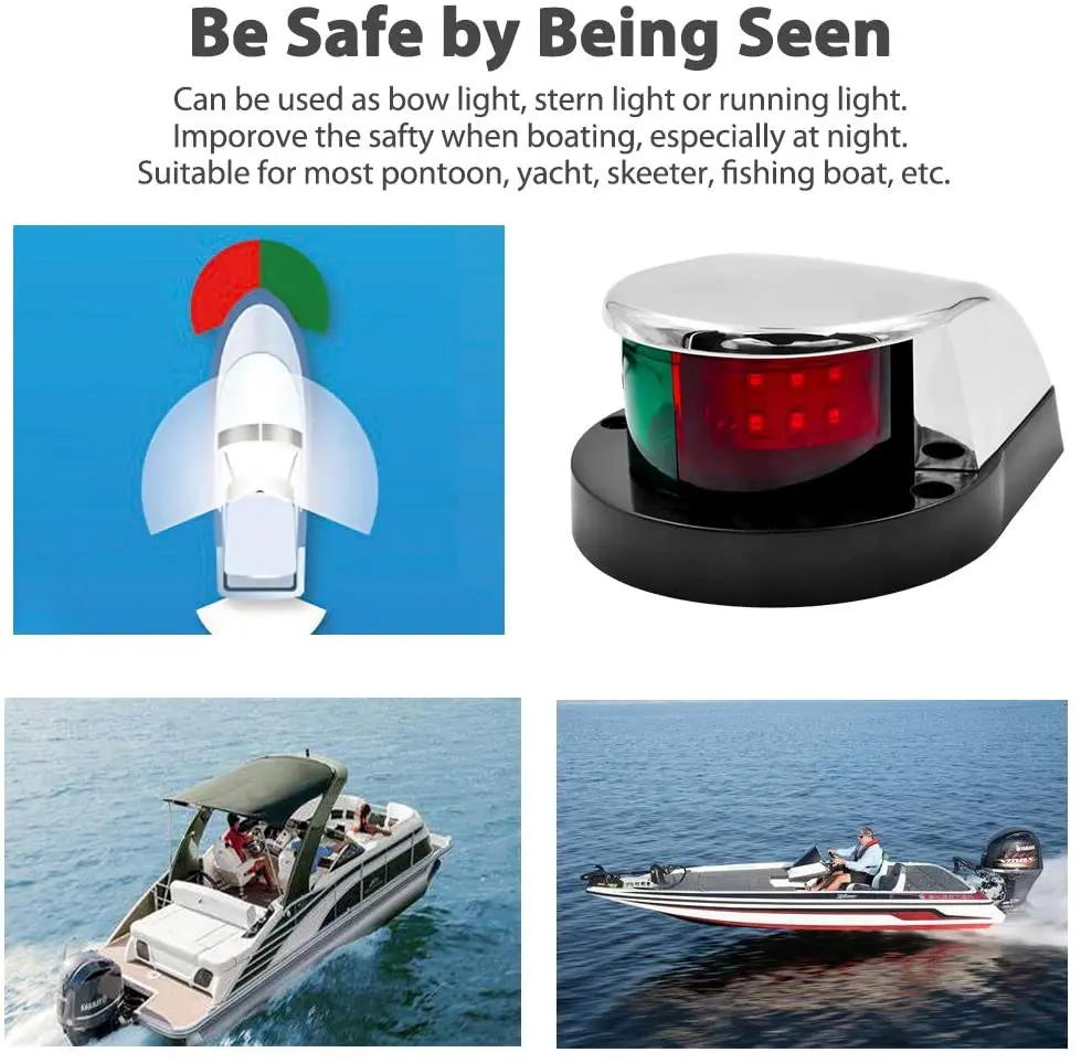 

LED Boat Light Navigation Light Bi-Color Red and Green LED Light Marine Bow Light 12V Deck
